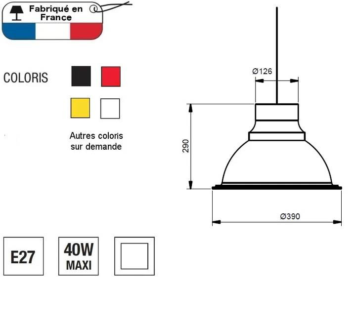 Suspension en métal industriel, D.39 , LOFT