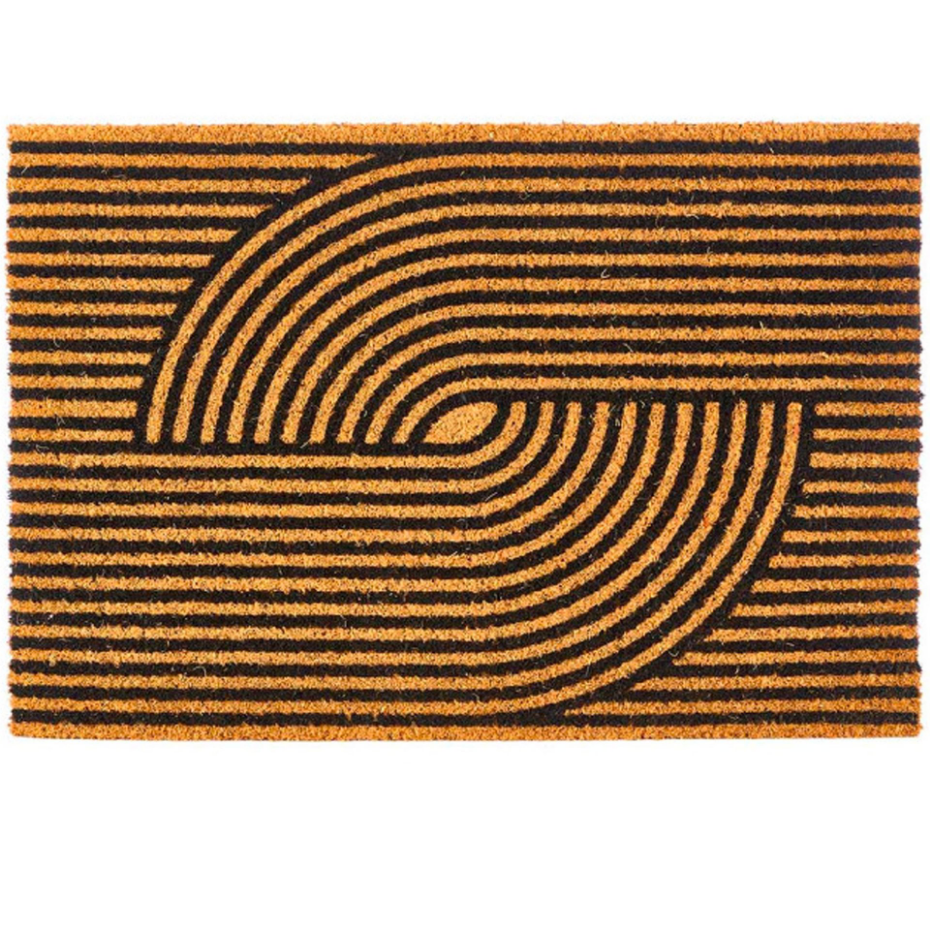 Paillasson coco marron et noir 60x40x1cm