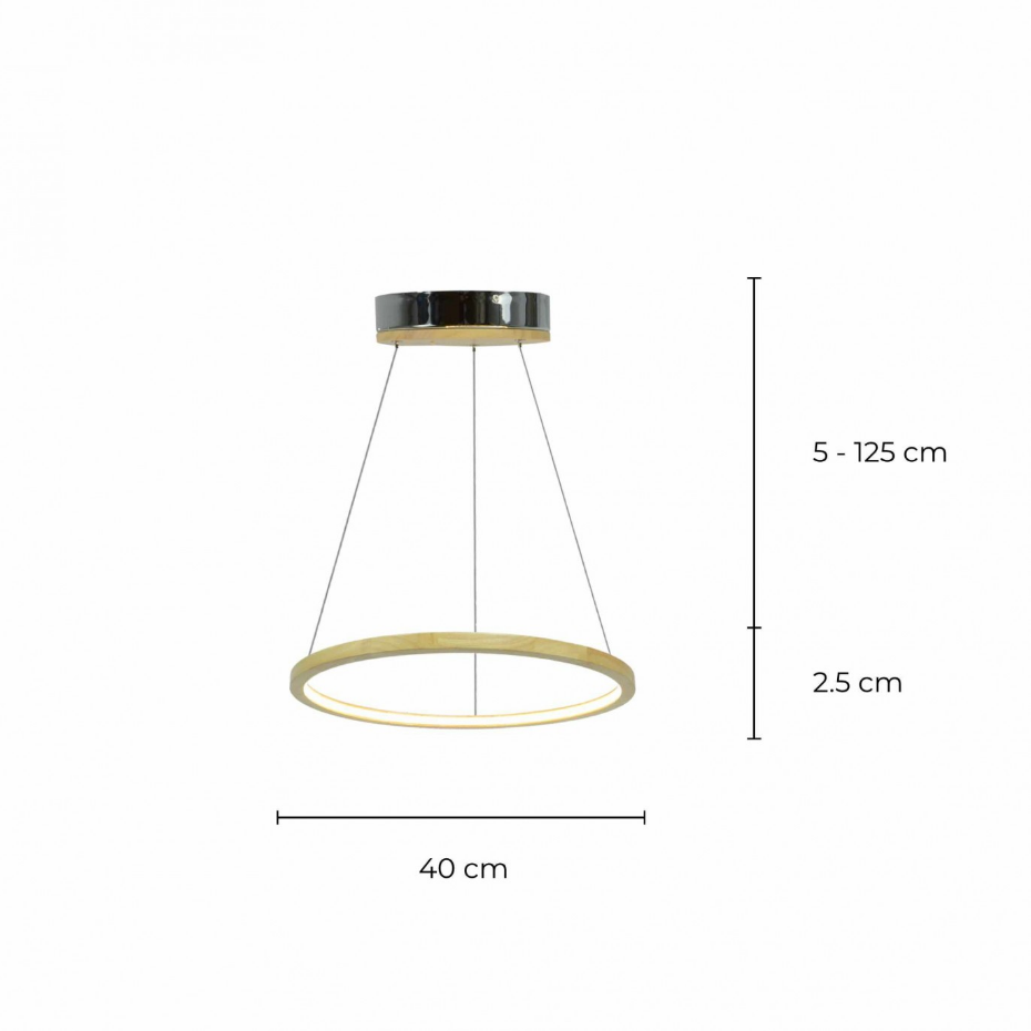 Suspension circulaire en bois d'hévéa, CECLON