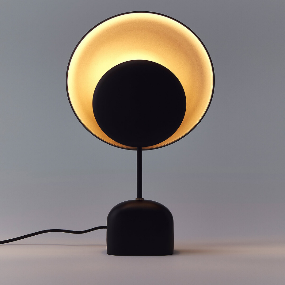Lampe à poser, métal noir et moka, Naton