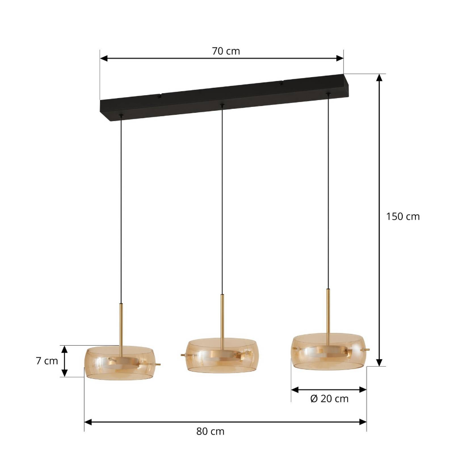 Suspension en verre moderneLED, Martis