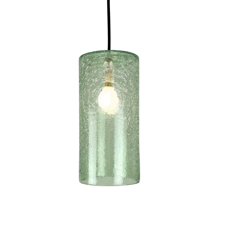 Suspension en verre soufflé craquelé, LUCE