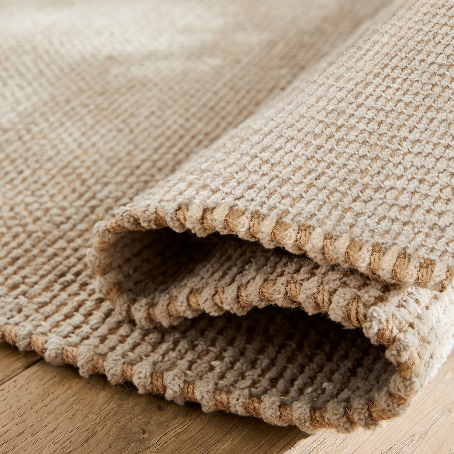 Tapis tissé main, coton et jute, Yesit