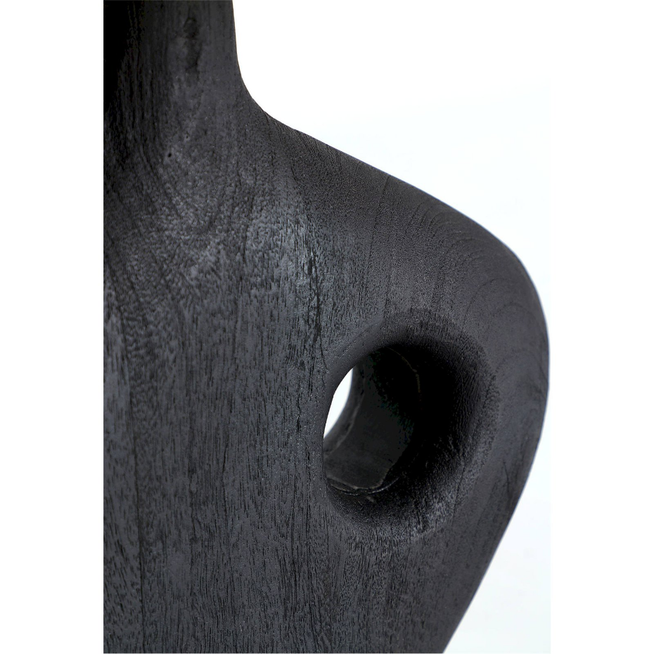 Lampe de table en bois de manguier et raphia