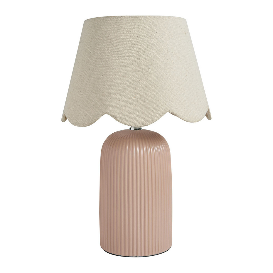 Lampe Sibylle en céramique abat-jour en lin