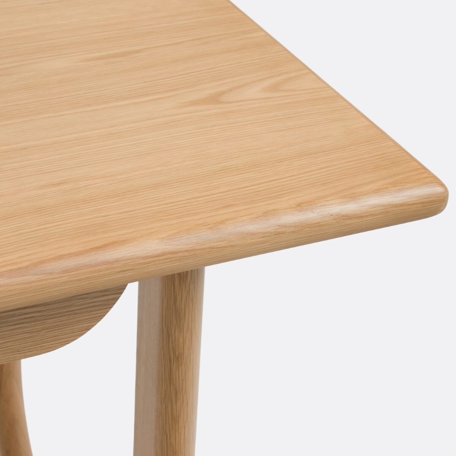 Bureau XL en chêne et plaqué, 2 tiroirs, Douve
