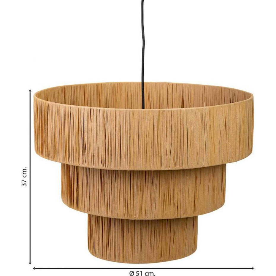 Suspension ronde en raphia et métal pour salon