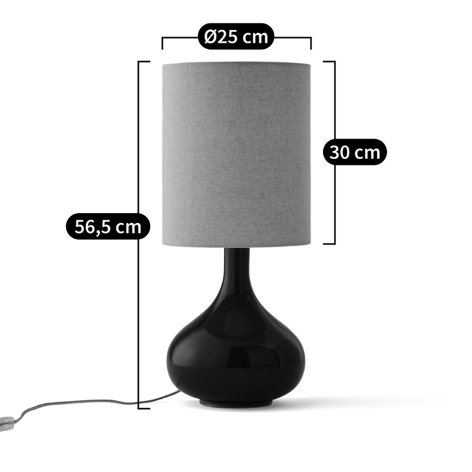Lampe à poser verre et lin, Juna