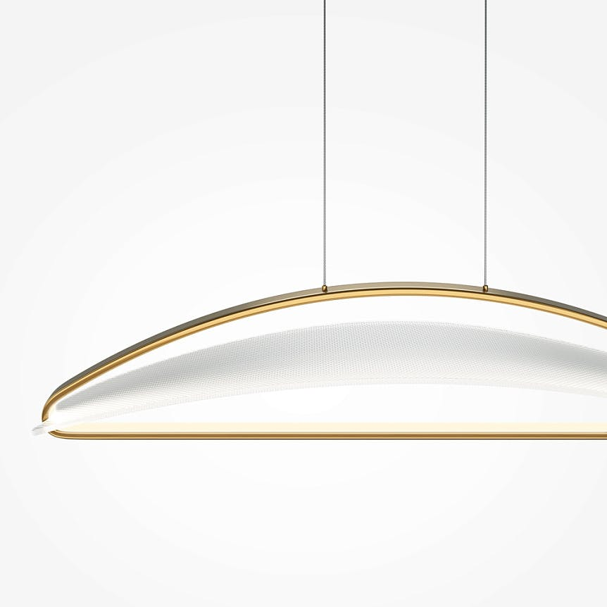 Suspension design LED blanc & or - forme soucoupe AVA