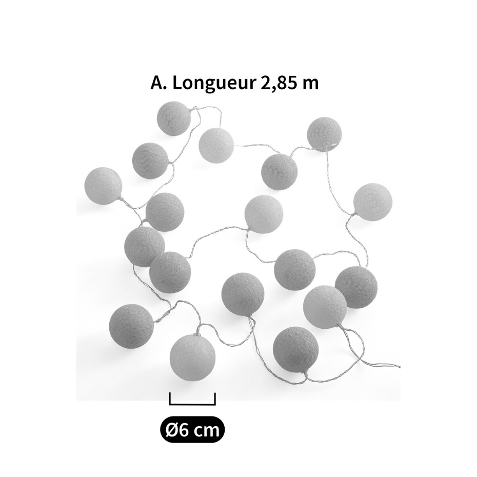 Guirlande lumineuse boules colorées, Fantol