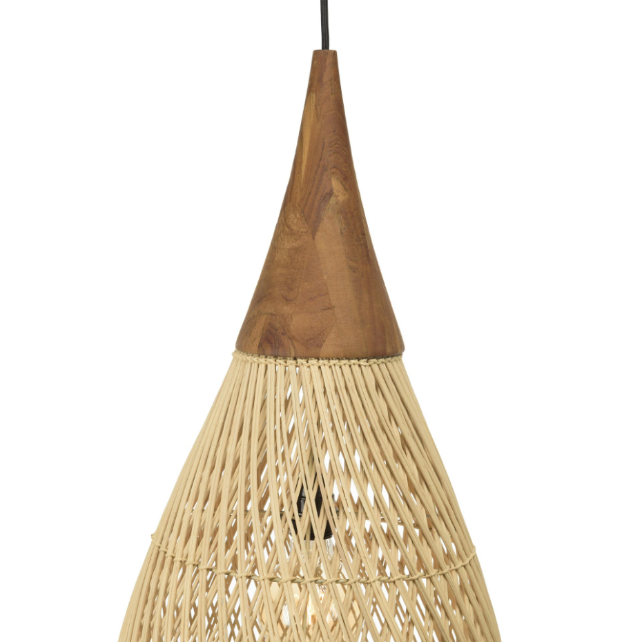 Suspension goutte en rotin 35cm FOLELLI