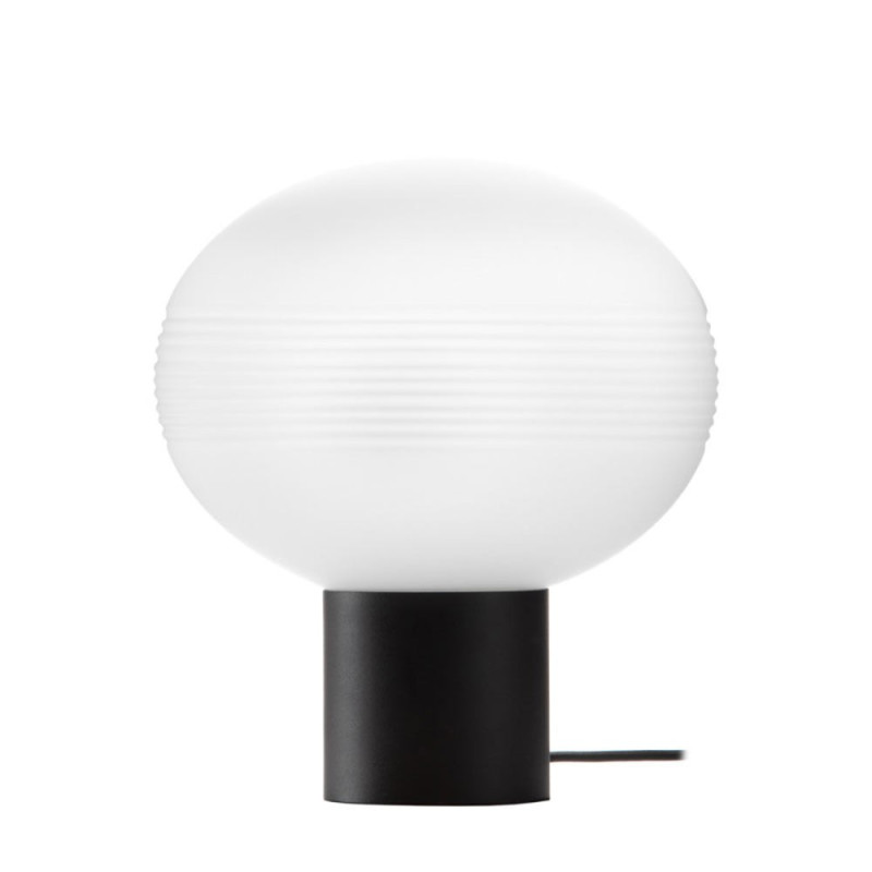 Lampe De Table Verre Opale Et Metal Amar