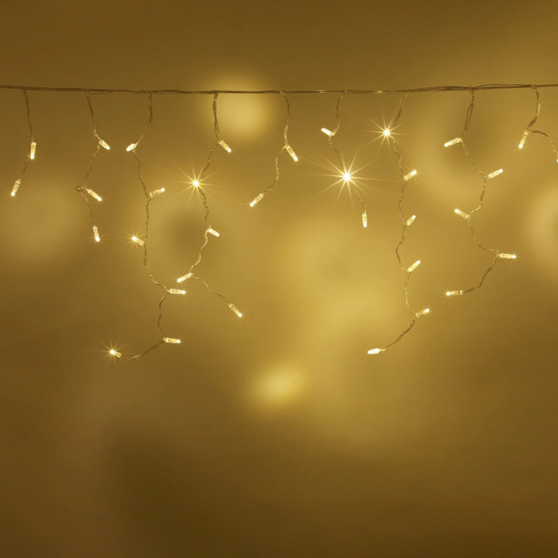 Guirlande led stalactite connectable 8m blanc chaud