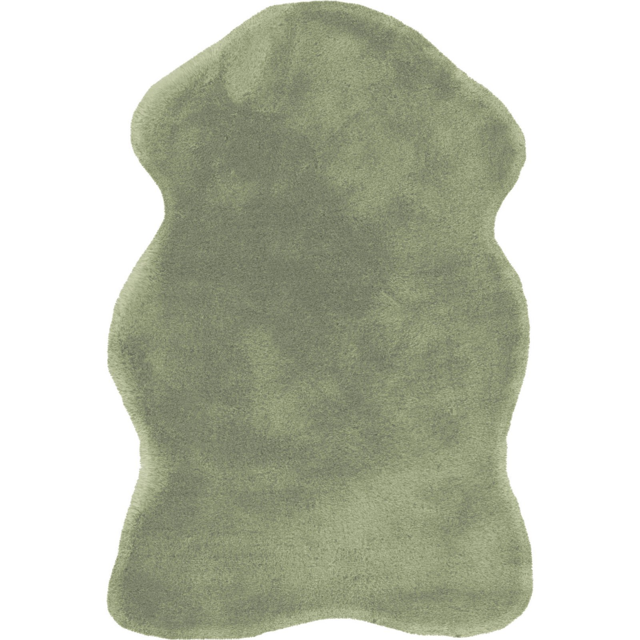 Tapis en polyester effet peau de lapin tufté