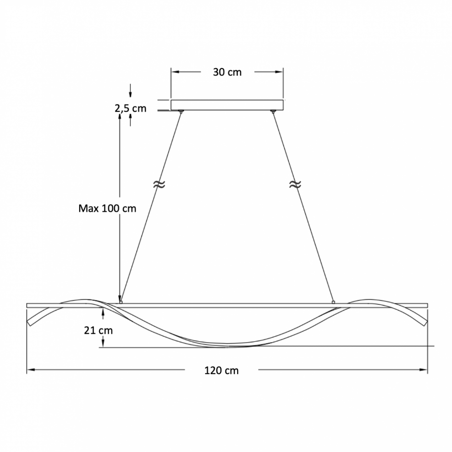 Suspension LED ondulée minimaliste - HILDA