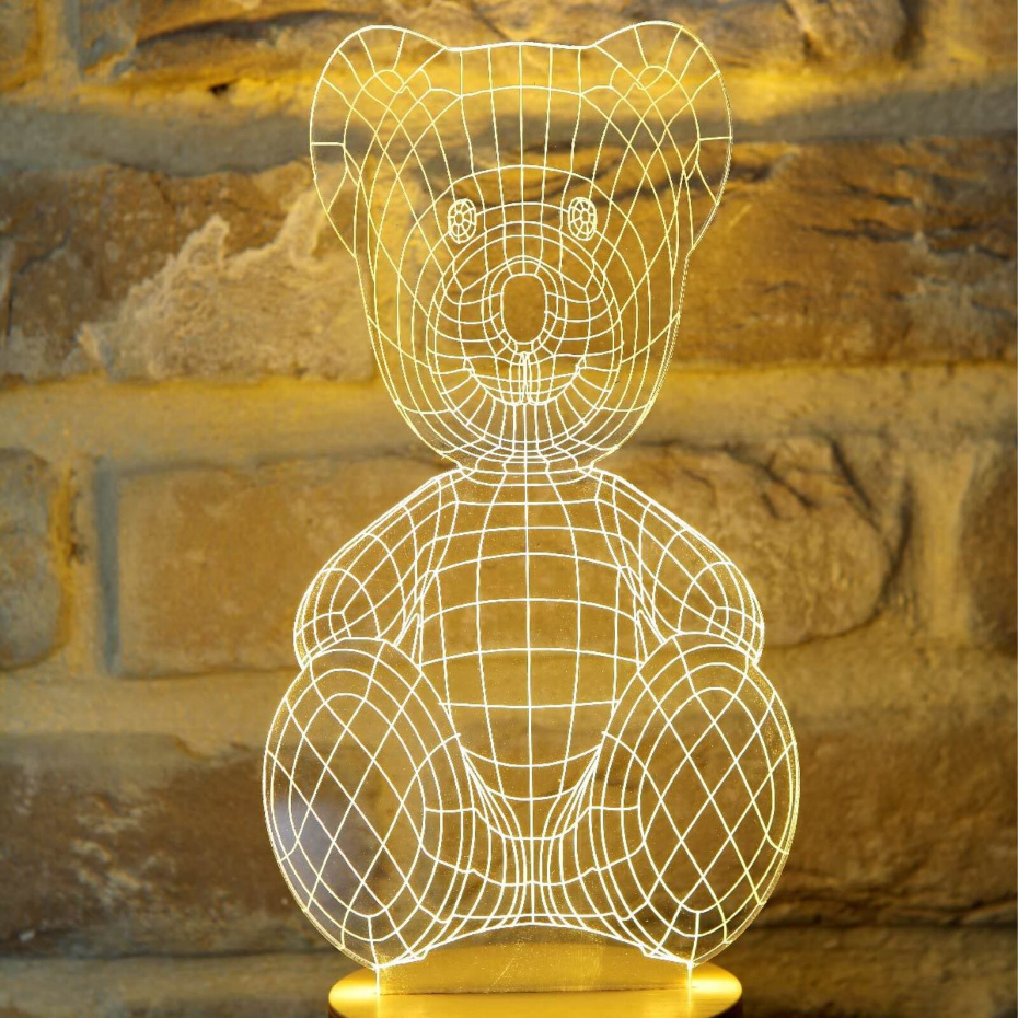 Lampe bulbing en verre forme ourson avec lumières led