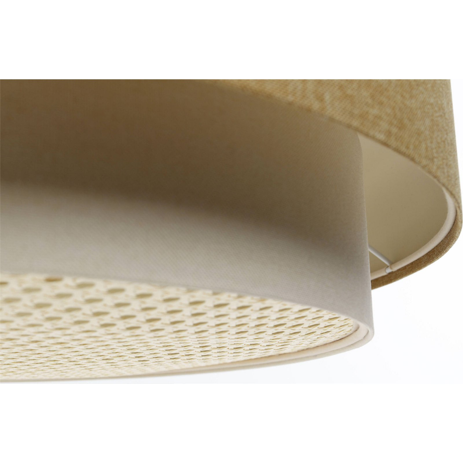 Suspension ronde en tissu et rotin Boho Elegant