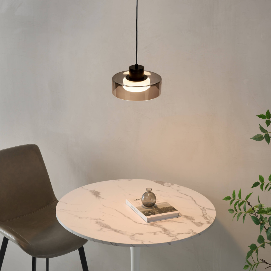 Suspension LED avec verre fumé - VALDO