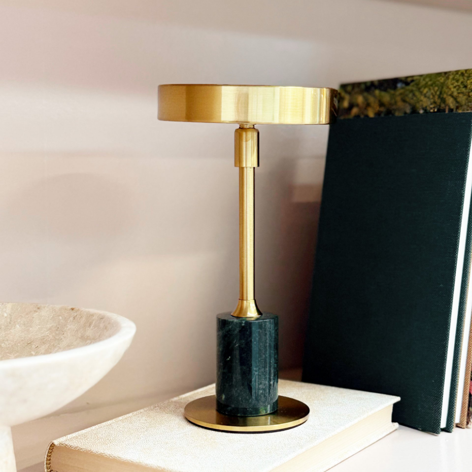 Lampe à poser LED Starlight chrome, marbre blanc