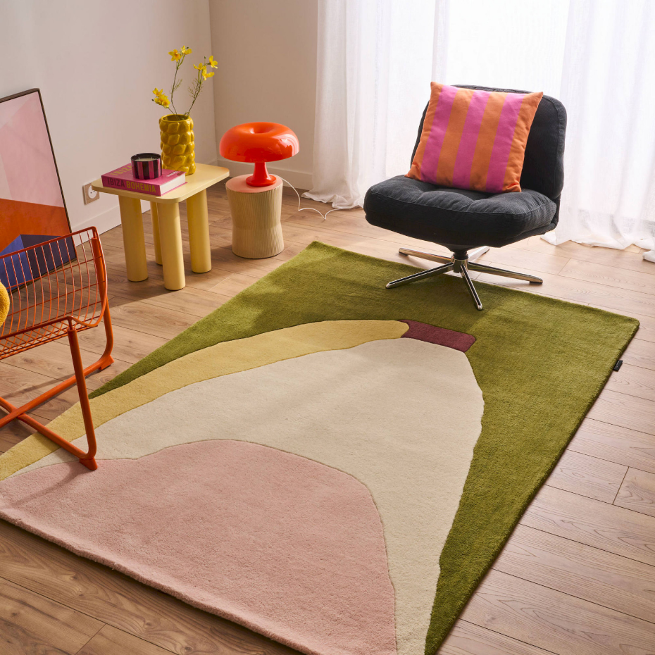 Tapis fait main en laine et coton Pantone