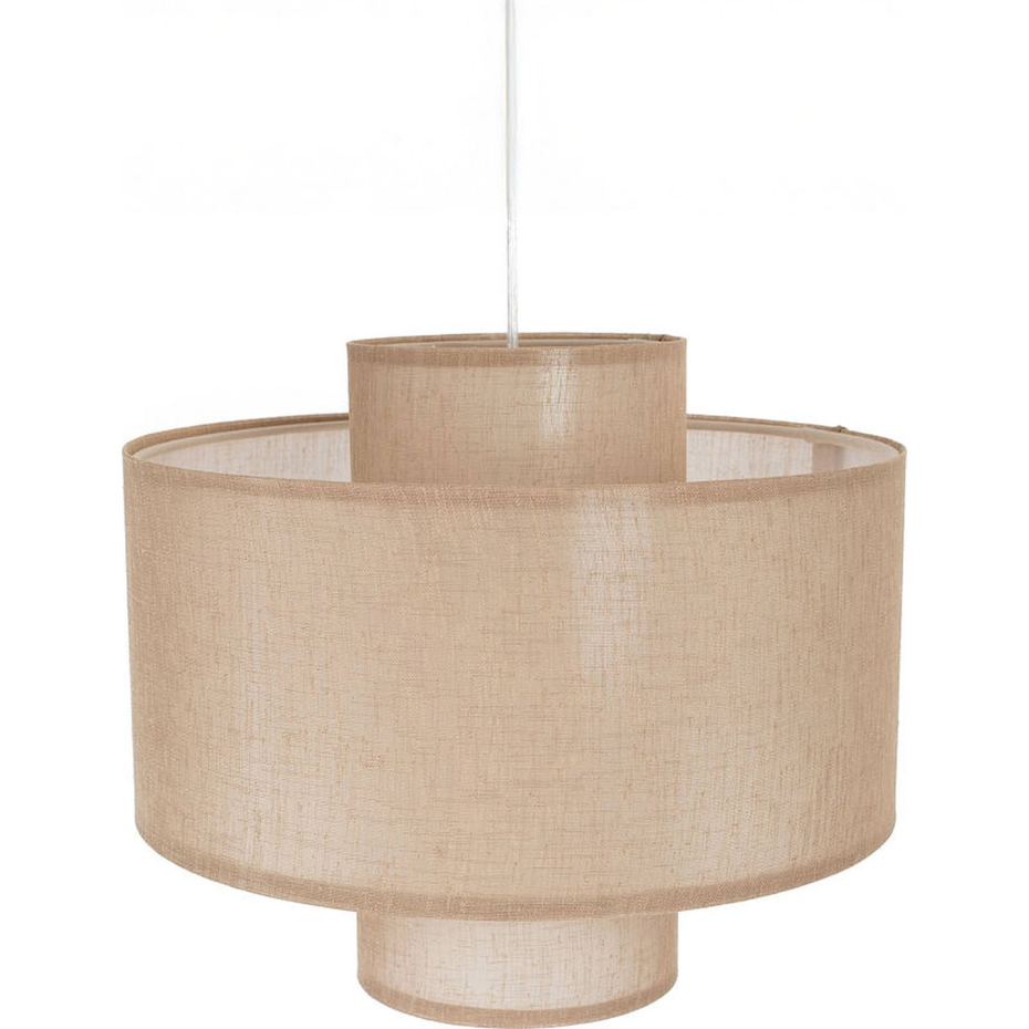 Suspension ronde en jute et lin Twin Light