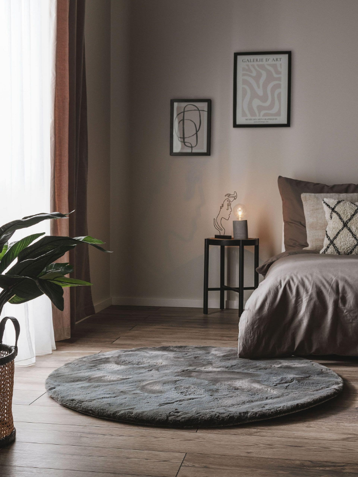 Tapis rond imitation fourrure DAVE