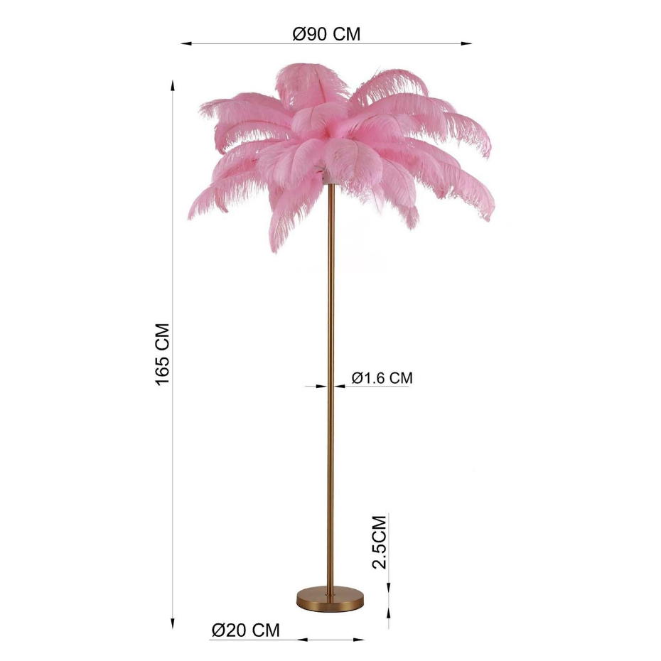 Lampadaire plumes 165cm marron