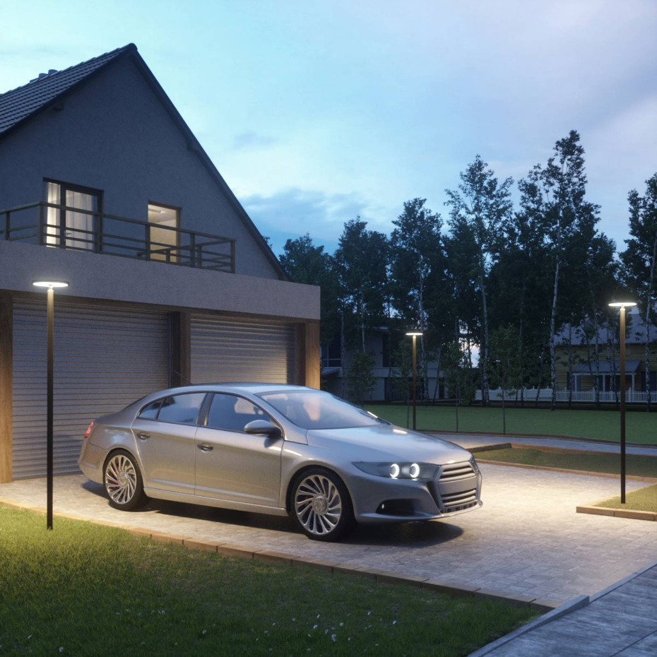 Lampadaire extérieur en aluminium moderneLED