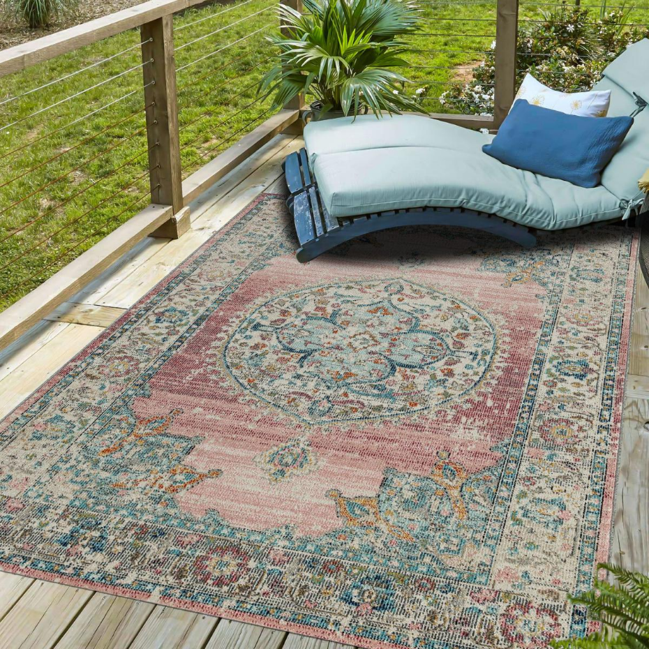 Tapis extérieur tissé kilim rectangle SALOUT A