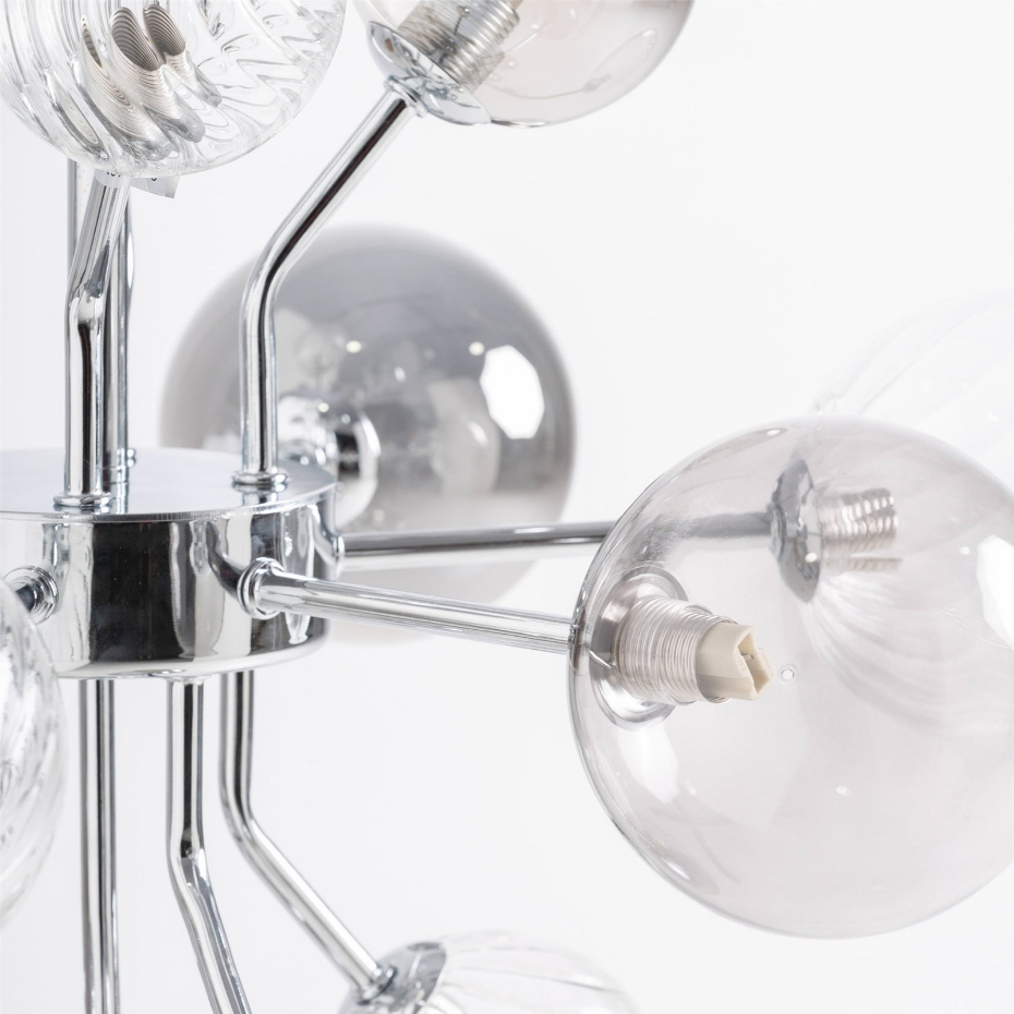 Lustre art déco en cristal fumé