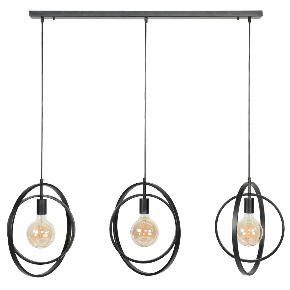 Suspension 3 lampes anneaux croisés TRIBECA