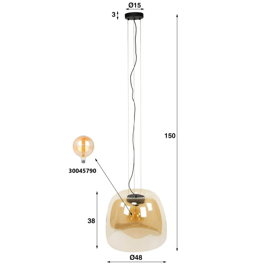 Suspension cloche en verre NIAGARA