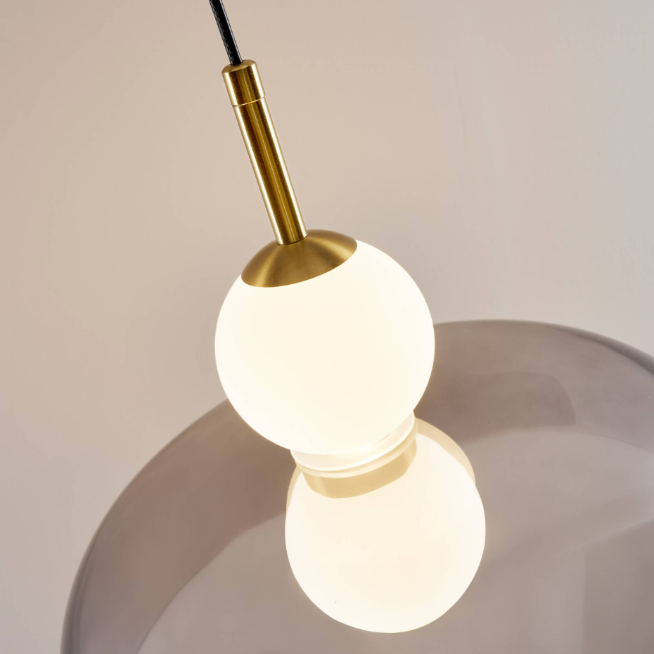 Suspension en verre finition laiton - SANTO