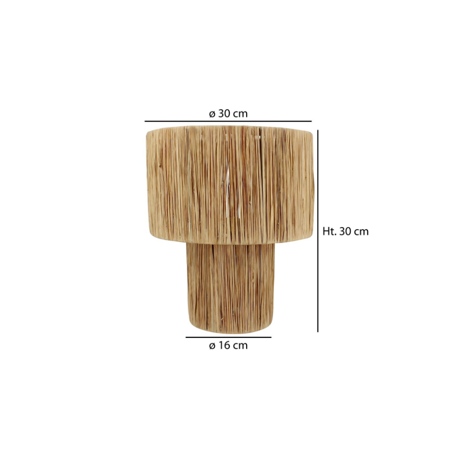 Lampe à poser en raphia, EL NIDO