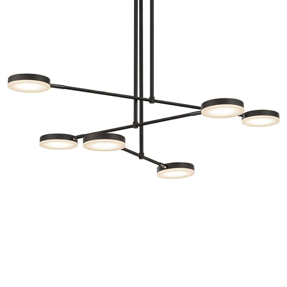 Suspension design LED – 6 lampes disques orientables OCALA