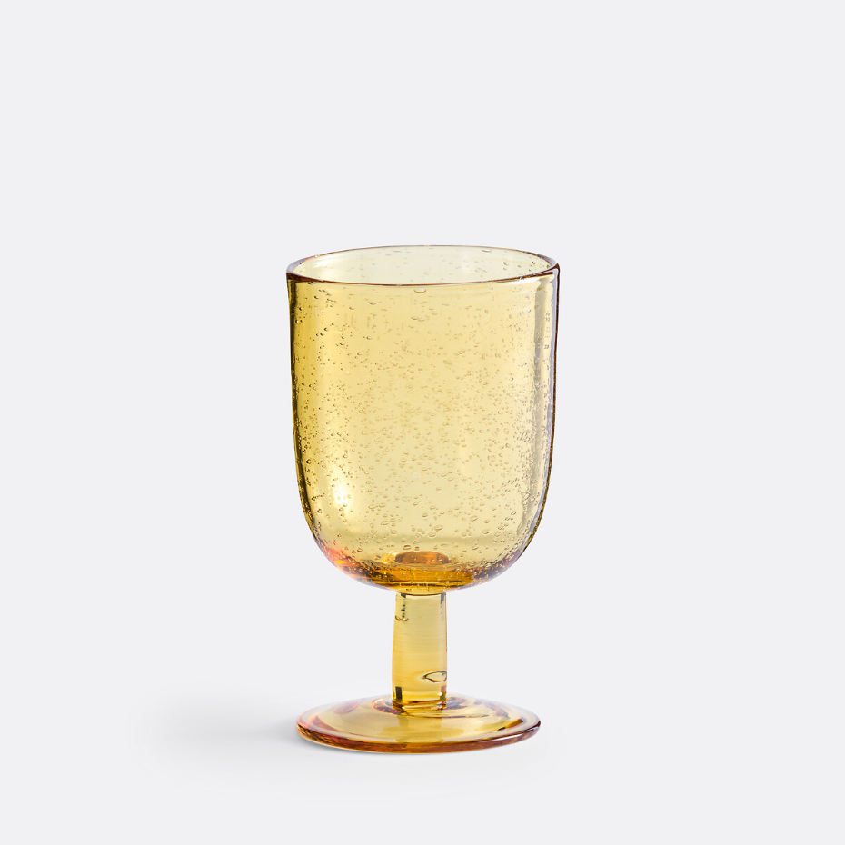 Lot de 6 verres à pied verre bullé, Faraji