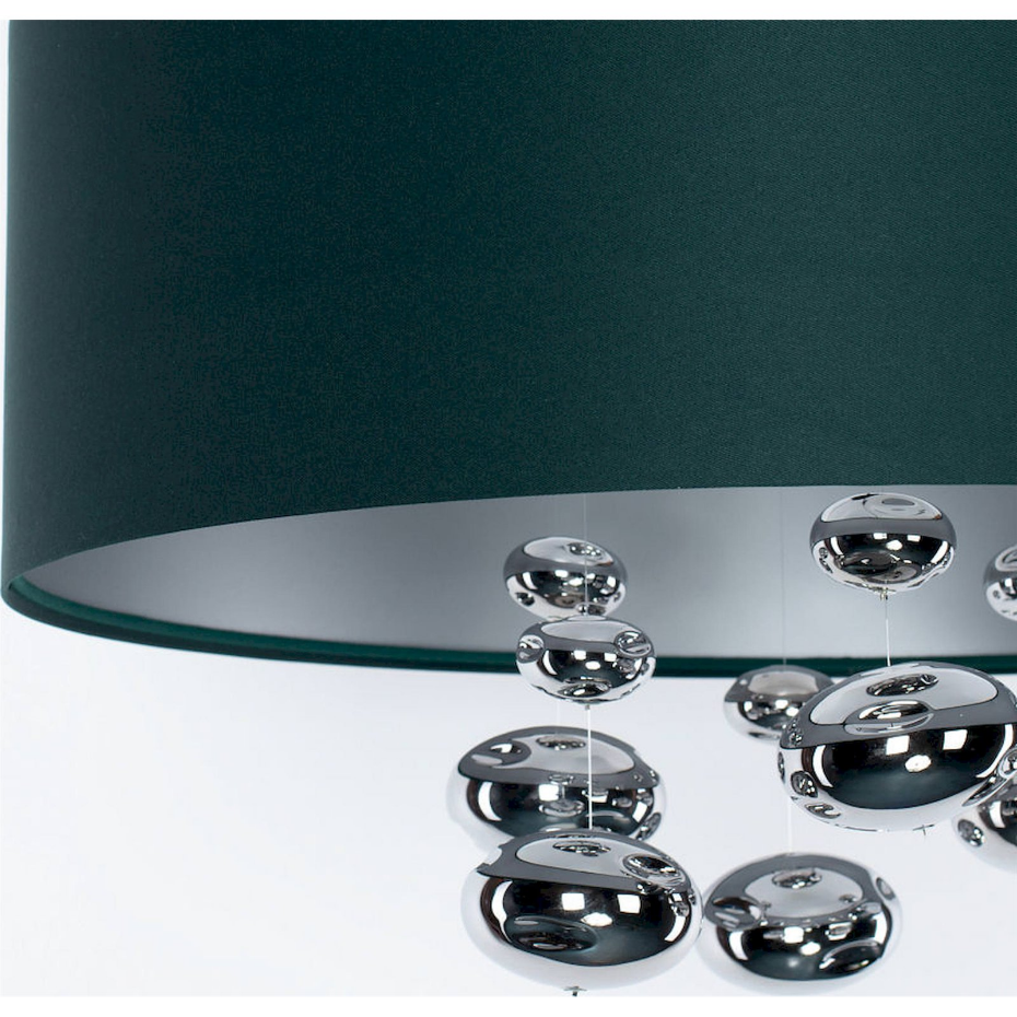 Suspension ronde en tissu avec boules argentées Bubble Light