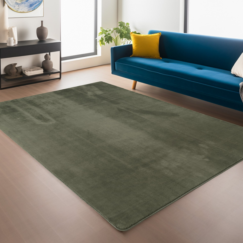 Tapis de salon uni doux ALBA