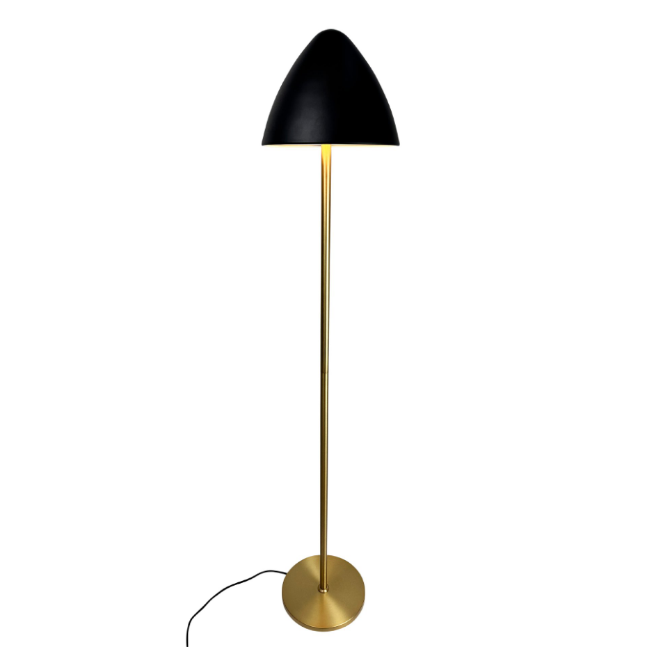 Lampadaire en Métal, noir et laiton OULU