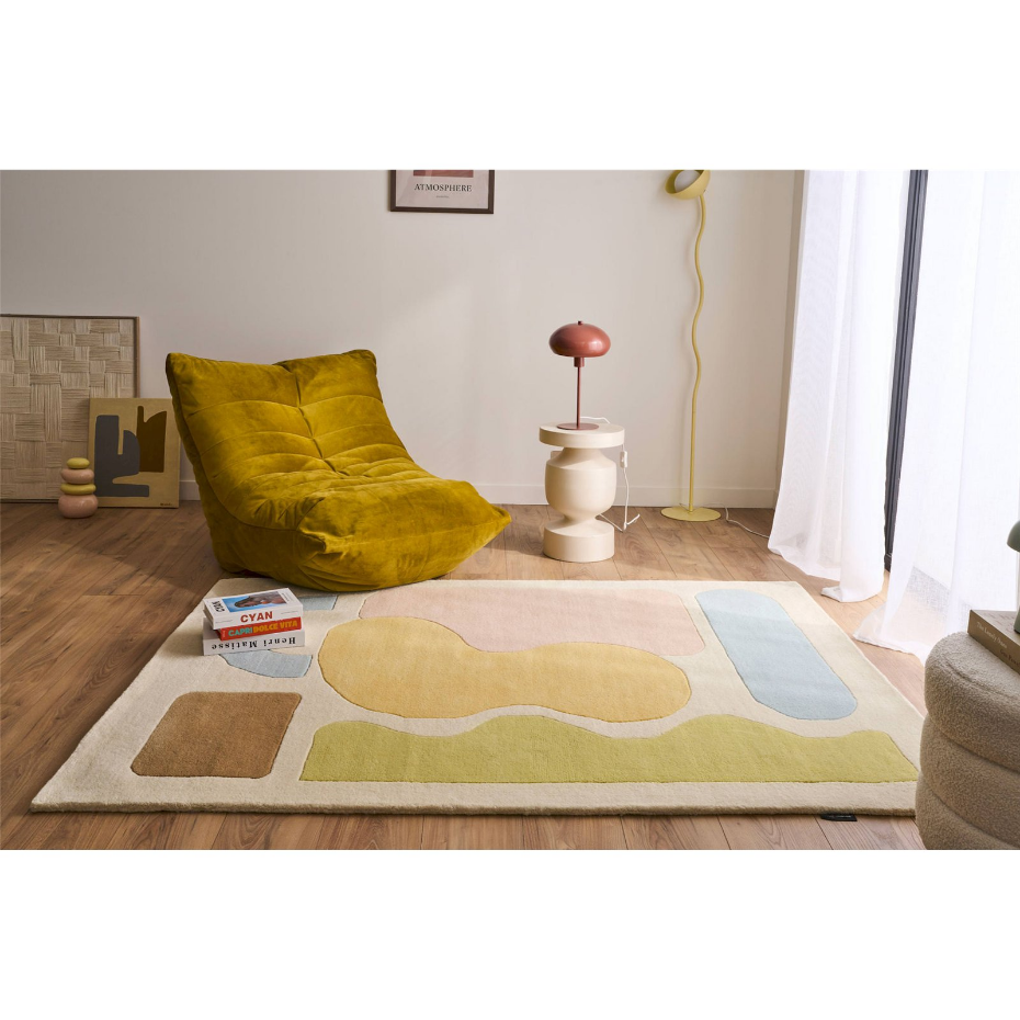 Tapis fait main en laine et coton Pantone