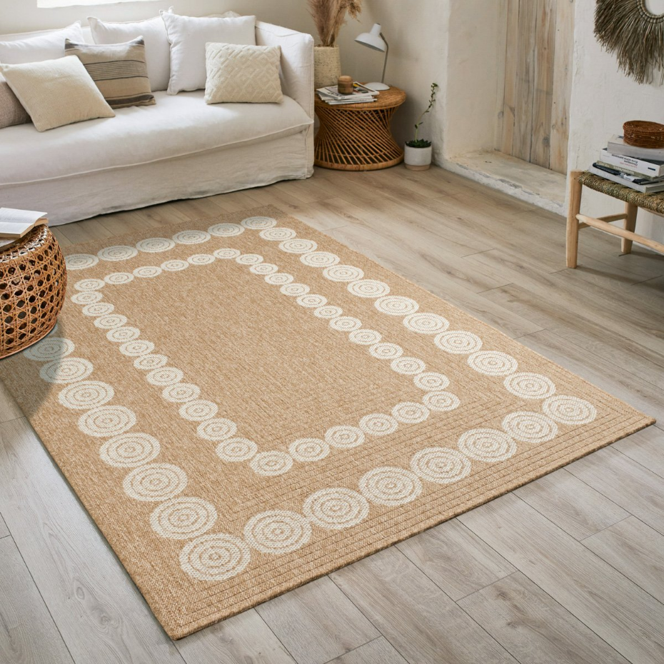 Tapis de salon intérieur extérieur motifs cercles NATURE