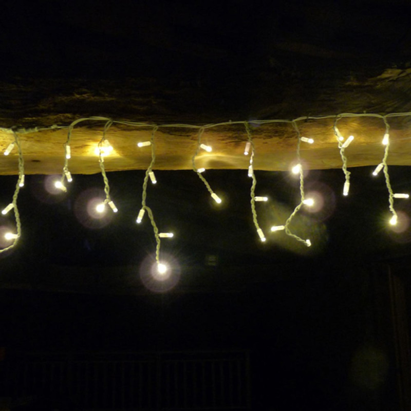 Guirlande Pro Stalactite 40m 1440 Led Blanc Chaud Et Flashs
