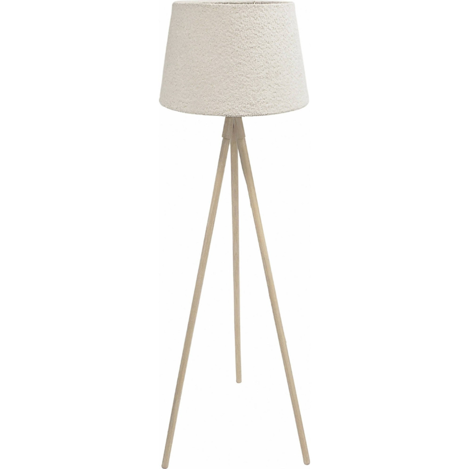 Lampadaire trépied en bois avec abat-jour