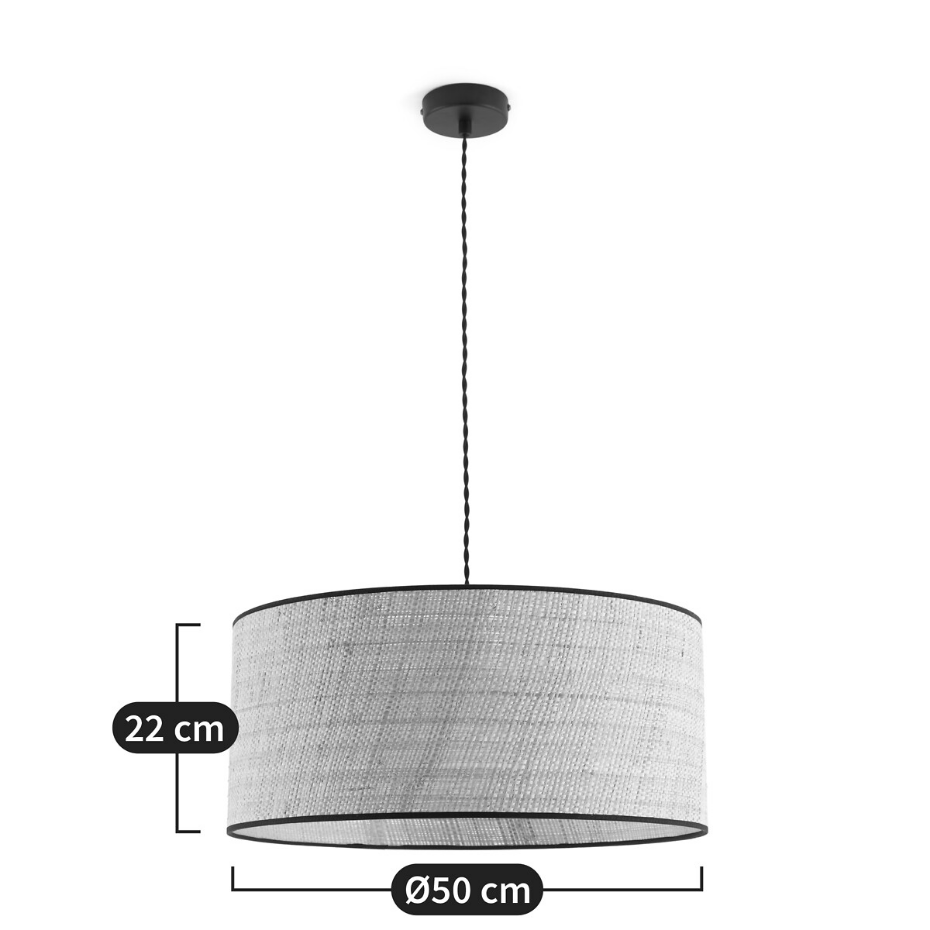 Suspension/Abat-jour en raphia Ø50 cm, Dolkie