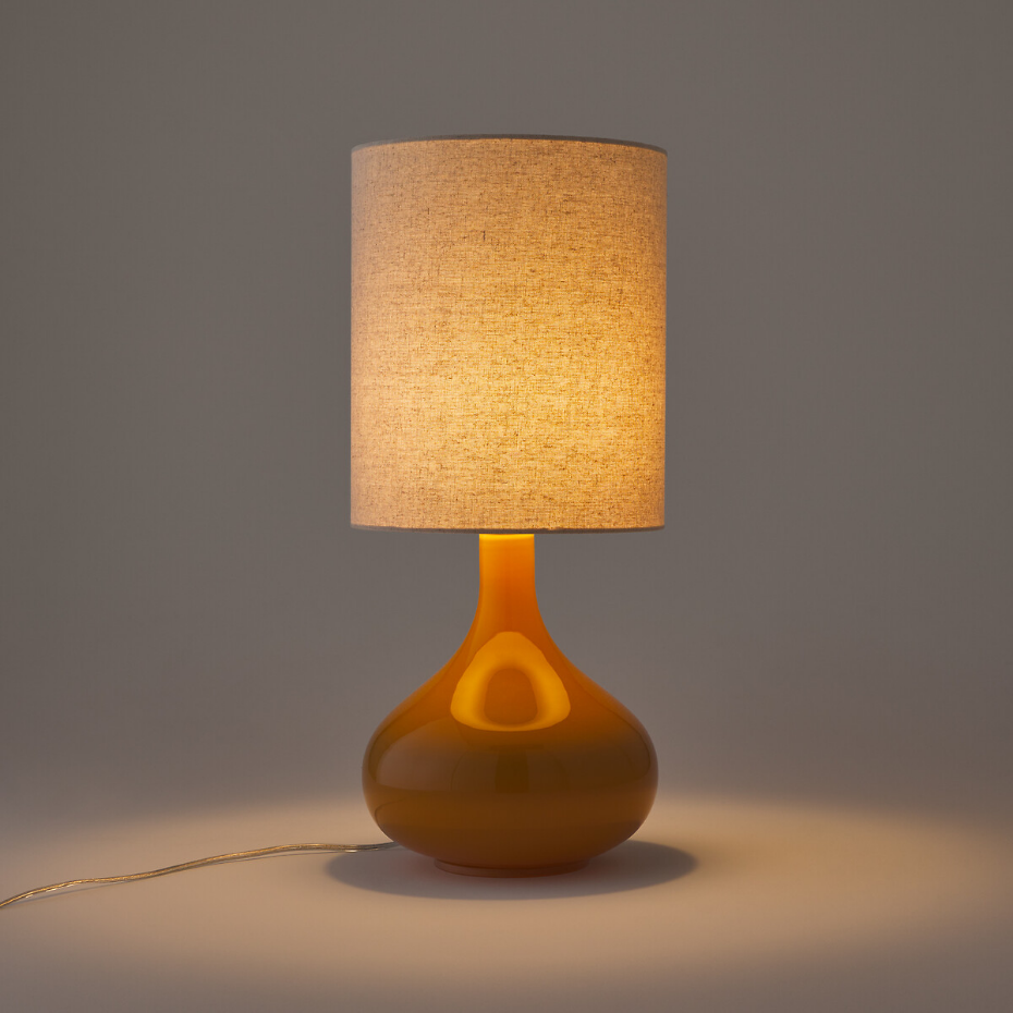 Lampe à poser verre et lin, Juna