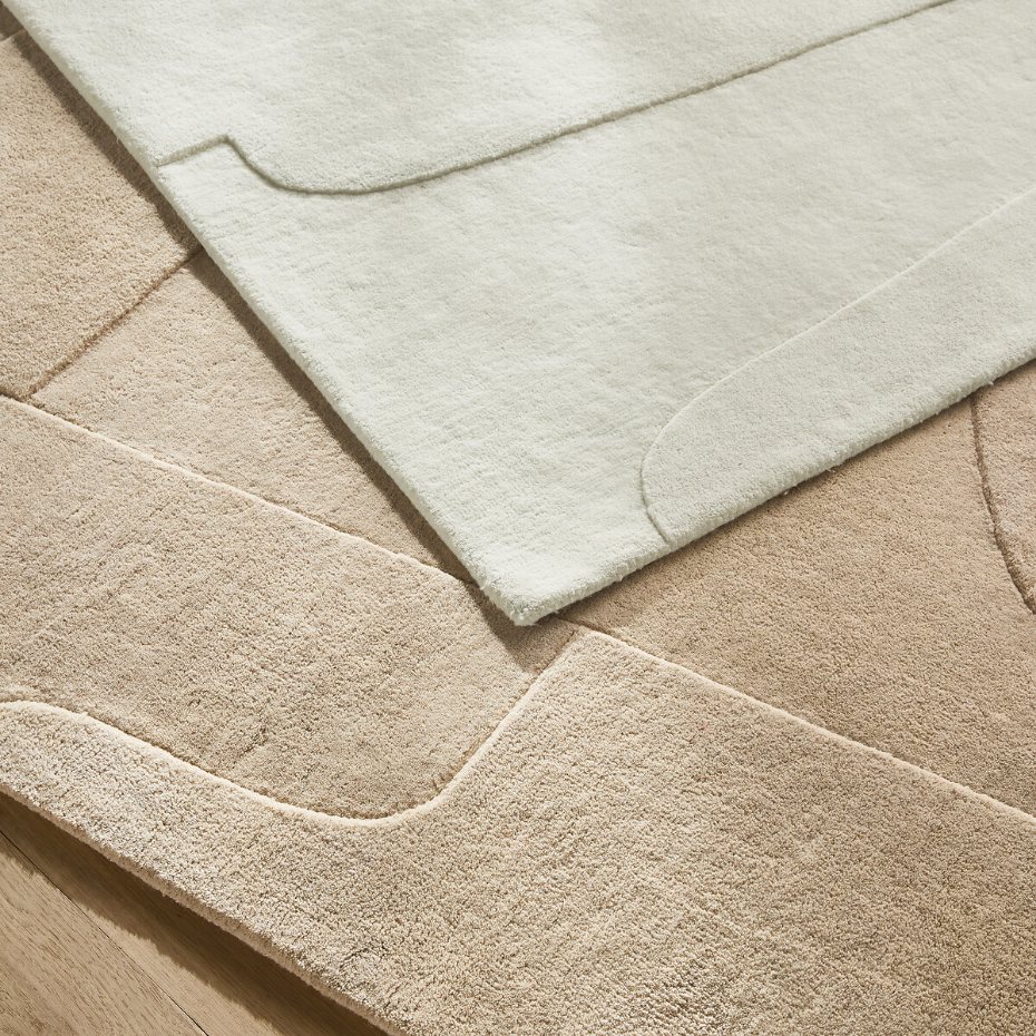 Tapis contemporain laine, tufté main, Sahil