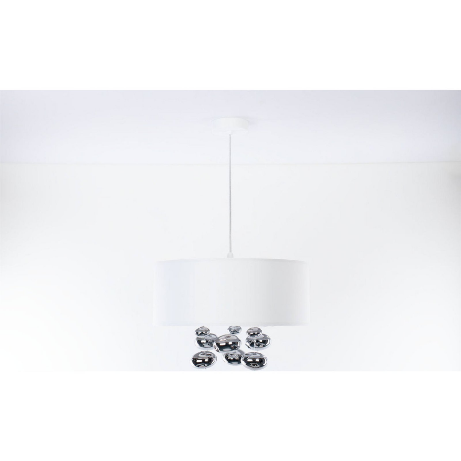 Suspension ronde en tissu et boules argentées Bubble Light