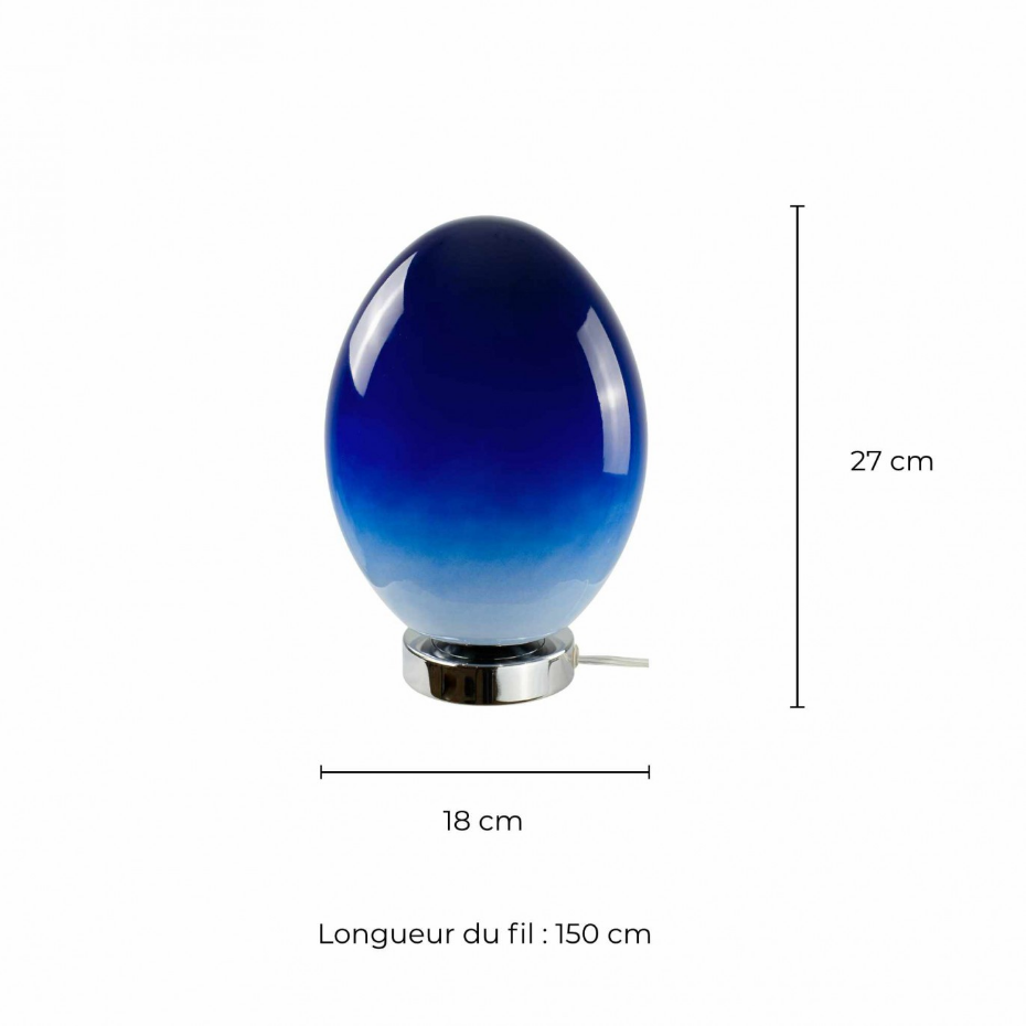 Lampe à poser en verre & métal, ELARIS