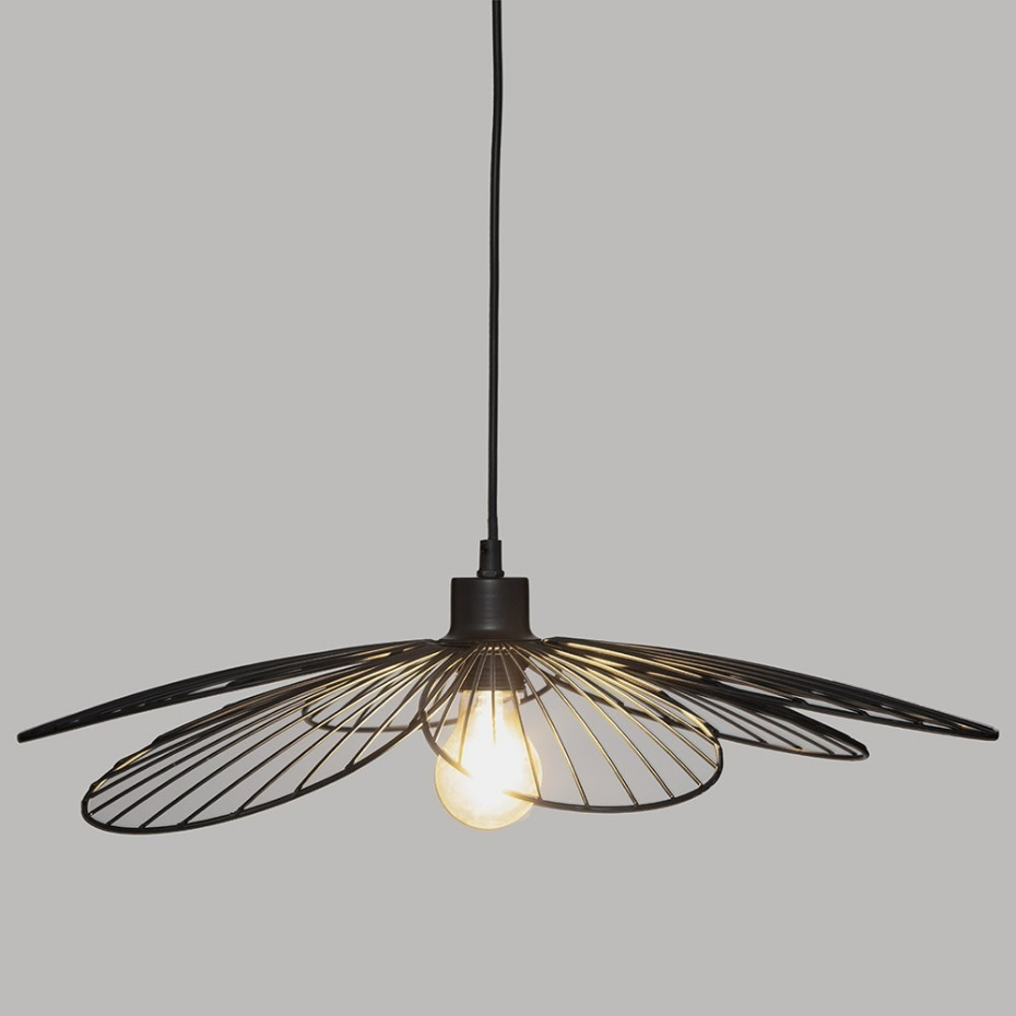 Suspension Métal Fleur Noir D57