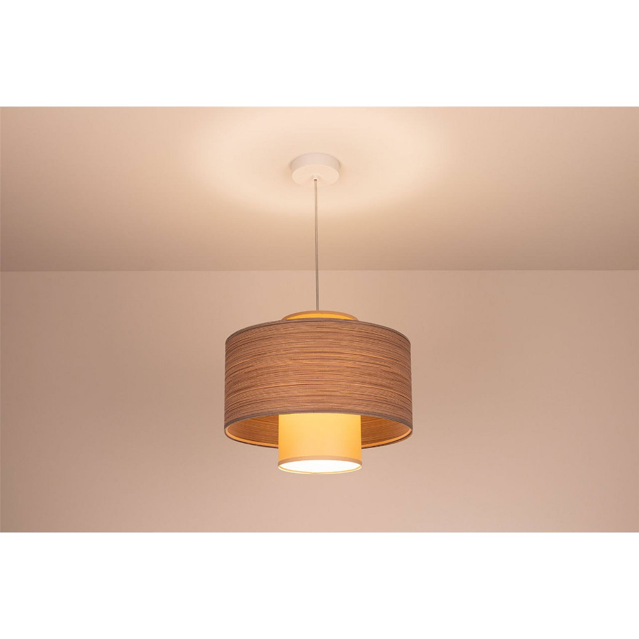 Suspension ronde en jute et lin Twin Light
